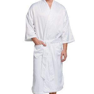 BathRobe Signature Spa Plush Soft White Kimono Luxury Unisex one size